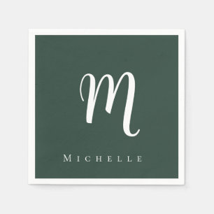 Chic monogram professional plain add your name napkins