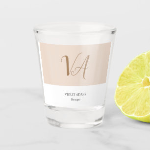 Chic monogram professional plain minimalist shot glass