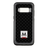 Chic Monogram Red Ribbon Black Polka Dot Pattern OtterBox Commuter Samsung Galaxy S8 Case