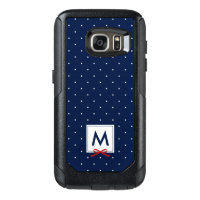 Chic Monogram Red Ribbon Blue Polka Dot OtterBox Samsung Galaxy S7 Case