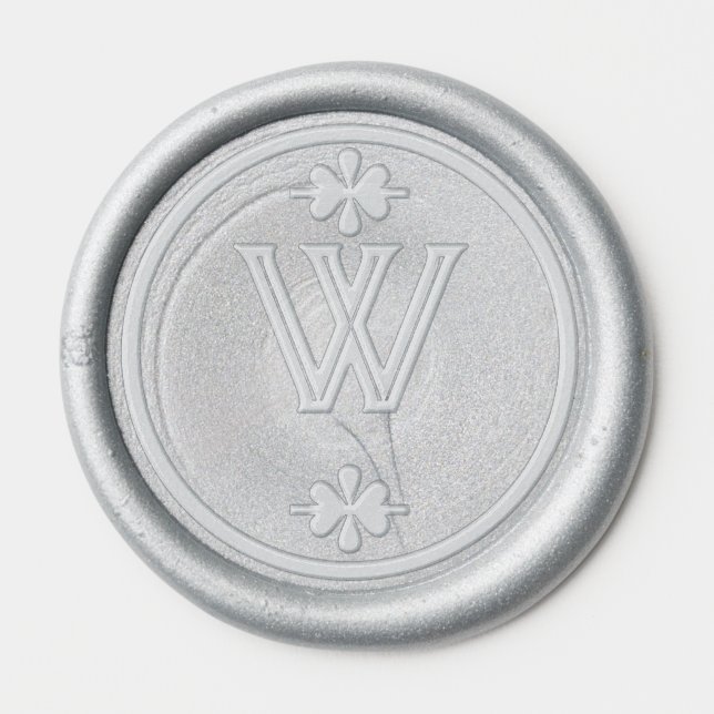 Chic Monogram Simple Wedding Couple Elegant Wax Seal Sticker (Front)