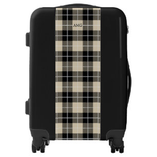 Chic Monogram Thomson Camel Plaid Tartan Pattern Luggage