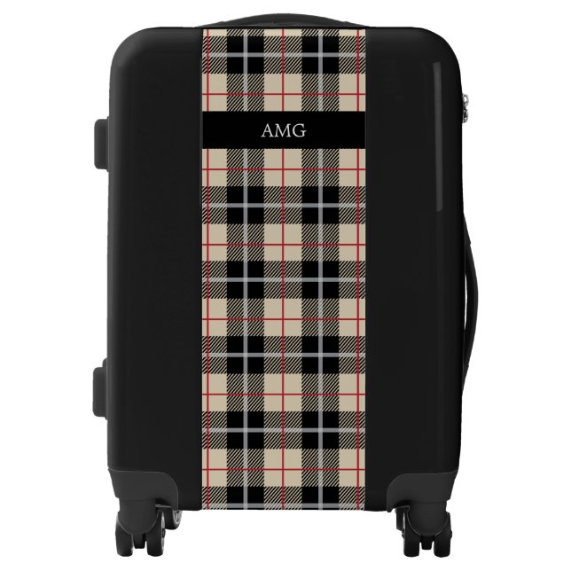 Chic Monogram Thomson Camel Plaid Tartan Pattern Luggage (Front)
