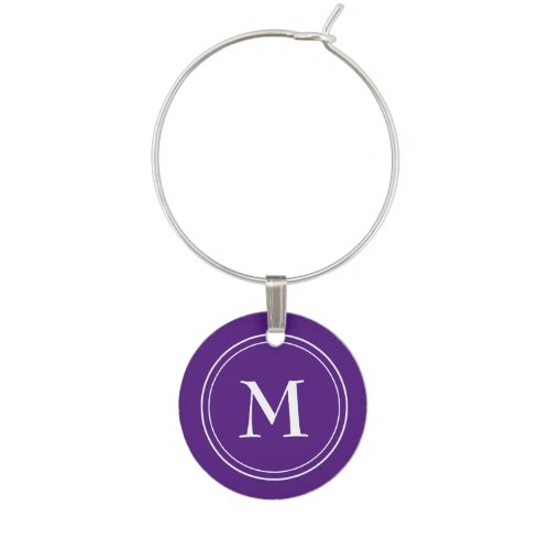 Chic Monogram Trendy Purple Wine Charm