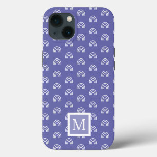Chic Monogram White Rainbow iPhone 13 Case