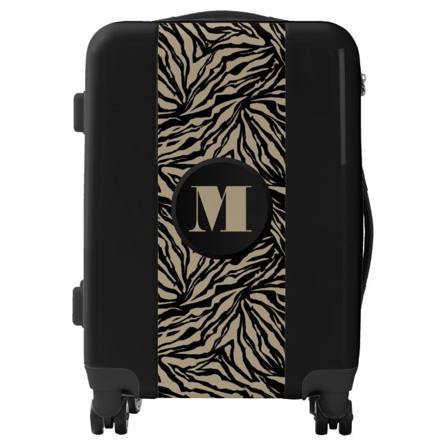 Chic Monogram Zebra Print Luggage (Front)