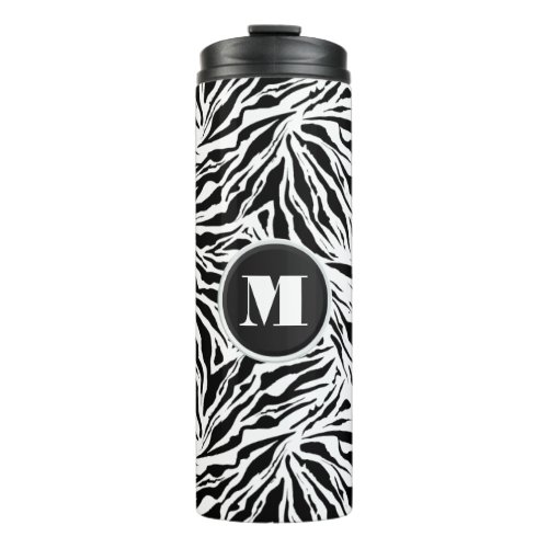 Chic Monogram Zebra Print Thermal Tumbler