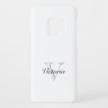 Chic monogrammed CaseMate Samsung Galaxy S9 Case<br><div class="desc">Chic monogrammed CaseMate Samsung Galaxy S9 Case. Personalized phone cover with elegant monogram design. Add your own name,  quote or monogram letters. Customizable Birthday presents for men women and kids. Black and white typography design.</div>