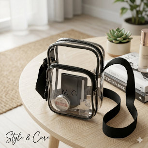 Chic Monogrammed Clear Crossbody Bag Stylish Carry