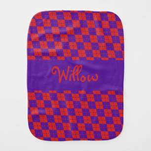 Chic Monogrammed Girly Gender Reveal Baby Burp Cloth