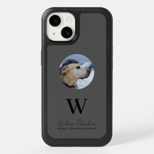Chic Monogrammed Space Black for Dog Pet Lovers OtterBox iPhone 14 Case
