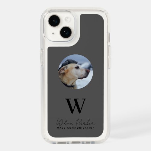 Chic Monogrammed Space Black for Dog Pet Lovers Speck iPhone 14 Case