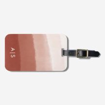 Chic Monogrammed Watercolor Copper Rust Ombre