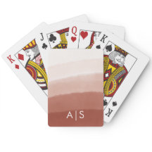 Chic Monogrammed Watercolor Copper Rust Ombre