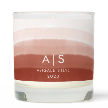 Chic Monogrammed Watercolor Copper Rust Ombre
