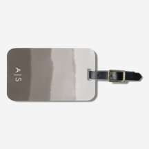 Chic Monogrammed Watercolor Davy Gray Ombre