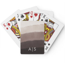 Chic Monogrammed Watercolor Davy Gray Ombre Playin