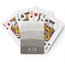 Chic Monogrammed Watercolor Davy Gray Ombre