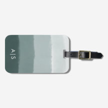 Chic Monogrammed Watercolor Limed Spruce Ombre