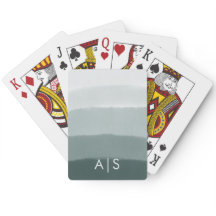 Chic Monogrammed Watercolor Limed Spruce Ombre