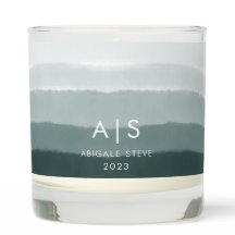 Chic Monogrammed Watercolor Limed Spruce Ombre