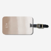 Chic Monogrammed Watercolor Mushroom Brown Ombre