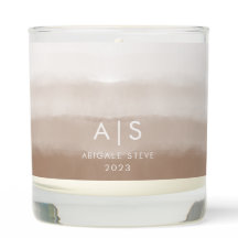 Chic Monogrammed Watercolor Mushroom Brown Ombre