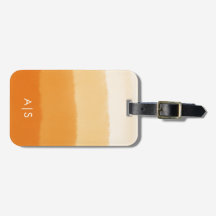 Chic Monogrammed Watercolor Pumpkin Orange Ombre