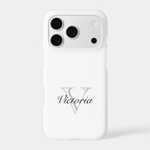 Chic monogrammed white iPhone 17 pro case