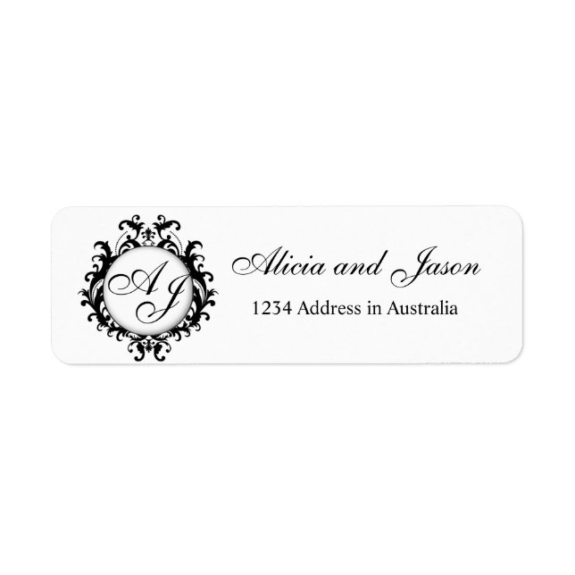 Chic Monograms for Weddings Return Address Labels (Front)