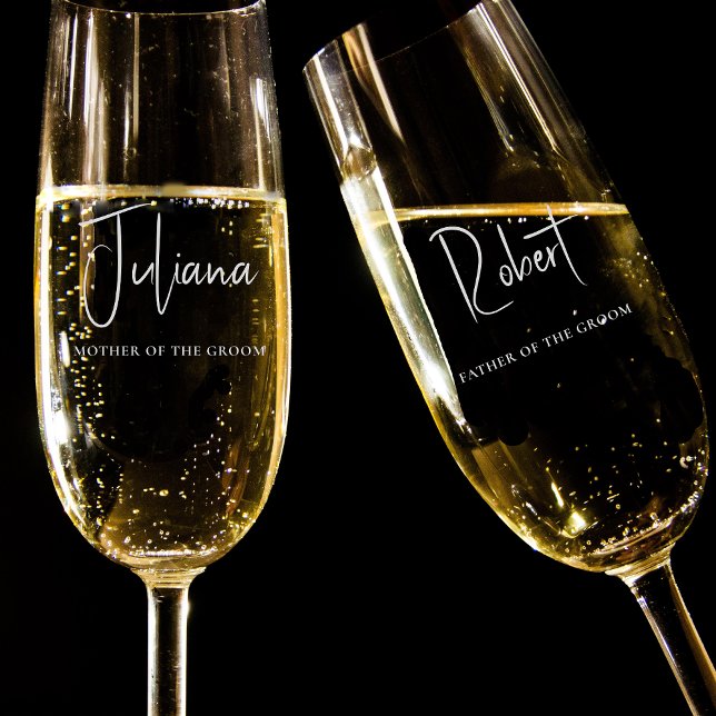 Chic Mother Father Of The Groom Wedding Champagne Flute (Creator Uploaded)