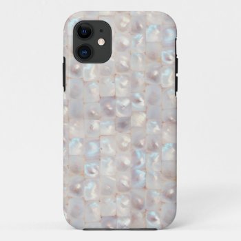 Chic Mother Of Pearl Elegant Mosaic Pattern Iphone 11 Case by pixiestick at Zazzle