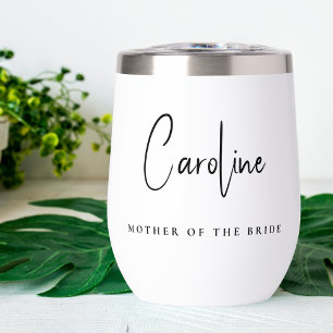 Chic Mother of the Bride Groom Wedding Thermal Wine Tumbler