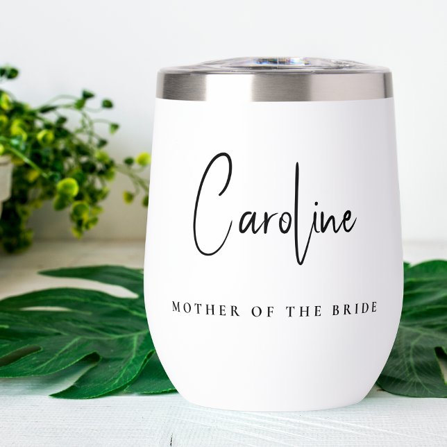 Chic Mother of the Bride Groom Wedding Thermal Wine Tumbler (Creator Uploaded)