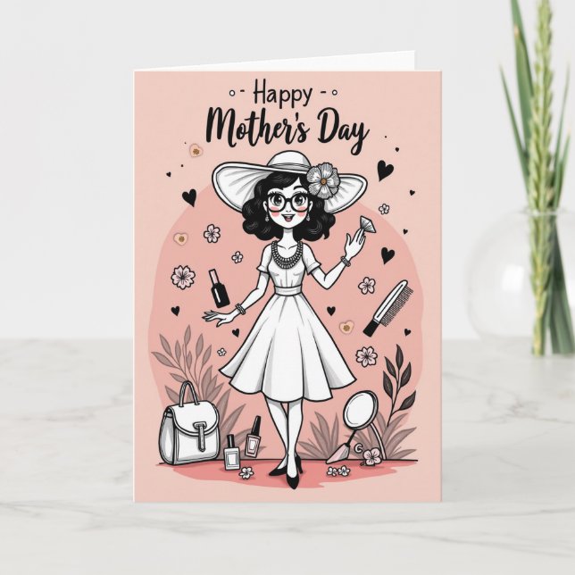 Chic Mothers Day Portrait Card (Front)