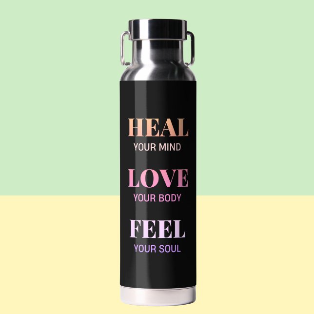 Chic Motivational Black Pattern Water Bottle (Stay Cool This Summer: Personalized Water Bottle for Hydration & Inspiration)