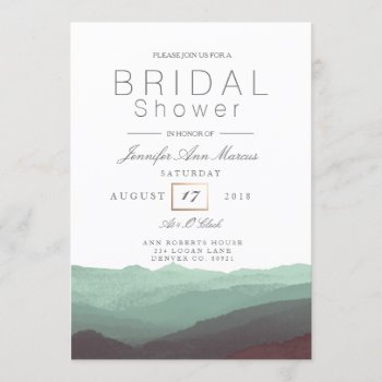 Chic Mountain Watercolor | Bridal Shower Invitation by RedefinedDesigns at Zazzle