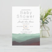 Chic Mountain Watercolor | Pastel Baby Shower Invitation (Standing Front)