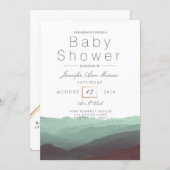 Chic Mountain Watercolor | Pastel Baby Shower Invitation (Front/Back)
