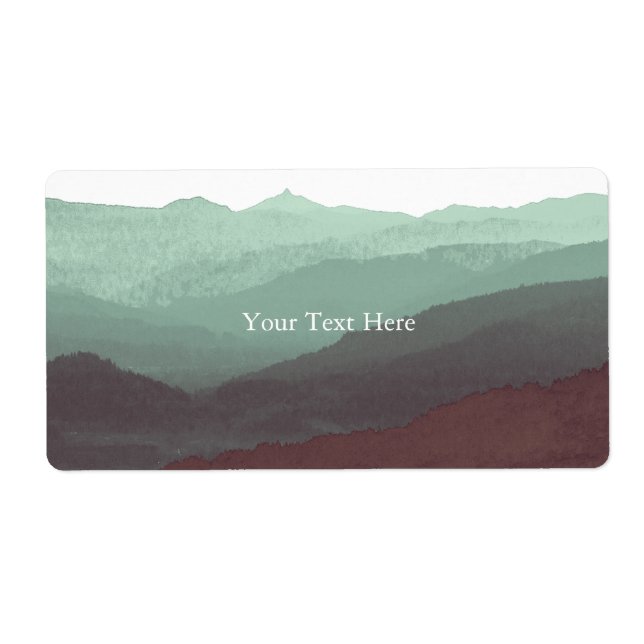Chic Mountian Watercolor | Blue & Violet | Custom Label (Front)