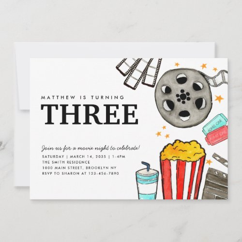 Chic Movie Night Cinema Watch Party Kids Birthday