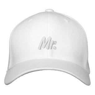 Chic Mr. blush pink white cute Embroidered Baseball Cap