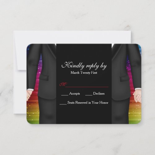 Chic Mr  Mr Tuxedo Couple RSVP Card