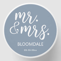 Chic Mr Mrs Dusty Blue Wedding