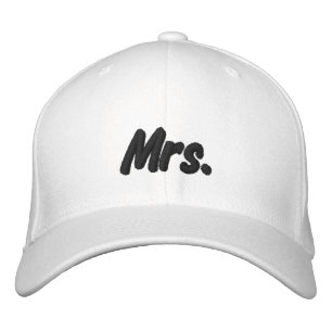 Chic Mrs. black and white cute  Embroidered Baseball Cap