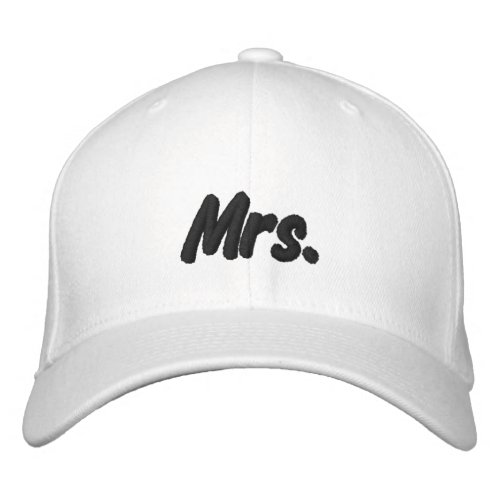 Chic Mrs black and white cute  Embroidered Baseball Cap