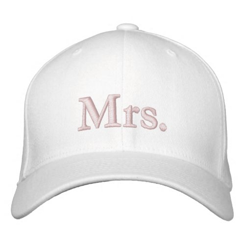 Chic Mrs blush pink white Embroidered Baseball Cap