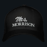 Chic Mrs. Last Name black and white cute wedding Embroidered Baseball Cap<br><div class="desc">Chic Mrs. Last Name black and white cute script wedding Embroidered Baseball Cap
Available in many colors and options</div>