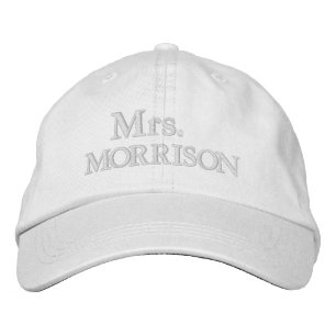 Chic Mrs. Last Name blush pink white Embroidered Baseball Cap