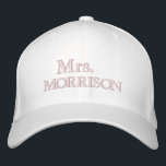 Chic Mrs. Last Name blush pink white Embroidered Baseball Cap<br><div class="desc">Chic Mrs. Last Name blush pink white Embroidered Baseball Cap
Available in many colors and options</div>